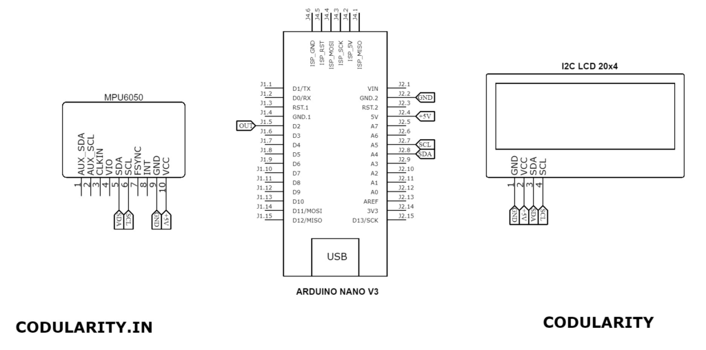 Arduino Angle Meter Circuit Schematics